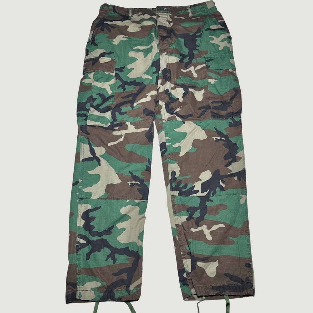 Propper Cargo Pants Mens Large Woodland Camouflage Ripstop Tactical Green Camo